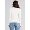 imagePRETTYGARDEN Womens Fall Y2K Going Out Crop Tops Long Sleeve Mock Neck Ruched Slim Fitted Basic Trendy Casual T Shirts BlouseWhite