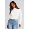 imagePRETTYGARDEN Womens Fall Y2K Going Out Crop Tops Long Sleeve Mock Neck Ruched Slim Fitted Basic Trendy Casual T Shirts BlouseWhite