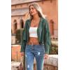 imagePRETTYGARDEN Womens Faux Suede Leather Jackets Tassel Motorcycle Cropped Coats 2025 Fashion ClothesGreen