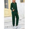 imagePRETTYGARDEN Womens Jumpsuits Fall Long Sleeve Rompers One Piece Outfits For Women 2024 Button up Lounge WearDark Green