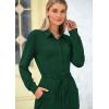 imagePRETTYGARDEN Womens Jumpsuits Fall Long Sleeve Rompers One Piece Outfits For Women 2024 Button up Lounge WearDark Green