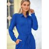imagePRETTYGARDEN Womens Jumpsuits Fall Long Sleeve Rompers One Piece Outfits For Women 2024 Button up Lounge WearRoyal Blue