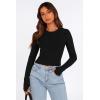 imagePRETTYGARDEN Womens Long Sleeve Crop Tops Y2K Spring Fall Fashion Clothes Basic Slim Fit Tee Shirts BlouseBlack