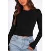 imagePRETTYGARDEN Womens Long Sleeve Crop Tops Y2K Spring Fall Fashion Clothes Basic Slim Fit Tee Shirts BlouseBlack
