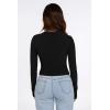 imagePRETTYGARDEN Womens Long Sleeve Crop Tops Y2K Spring Fall Fashion Clothes Basic Slim Fit Tee Shirts BlouseBlack