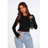 imagePRETTYGARDEN Womens Long Sleeve Crop Tops Y2K Spring Fall Fashion Clothes Basic Slim Fit Tee Shirts BlouseBlack