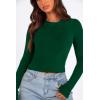 imagePRETTYGARDEN Womens Long Sleeve Crop Tops Y2K Spring Fall Fashion Clothes Basic Slim Fit Tee Shirts BlouseGreen