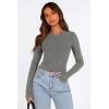 imagePRETTYGARDEN Womens Long Sleeve Crop Tops Y2K Spring Fall Fashion Clothes Basic Slim Fit Tee Shirts BlouseGrey