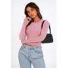 imagePRETTYGARDEN Womens Long Sleeve Crop Tops Y2K Spring Fall Fashion Clothes Basic Slim Fit Tee Shirts BlousePink