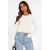 imagePRETTYGARDEN Womens Long Sleeve Crop Tops Y2K Spring Fall Fashion Clothes Basic Slim Fit Tee Shirts BlouseWhite