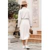 imagePRETTYGARDEN Womens Spring 2 Piece Matching Outfits Long Sleeve Turtleneck Ribbed Top and Midi Skirt Dress SetsWhite