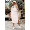 imagePRETTYGARDEN Womens Spring 2 Piece Matching Outfits Long Sleeve Turtleneck Ribbed Top and Midi Skirt Dress SetsWhite