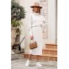 imagePRETTYGARDEN Womens Spring 2 Piece Matching Outfits Long Sleeve Turtleneck Ribbed Top and Midi Skirt Dress SetsWhite