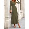 imagePRETTYGARDEN Womens Spring 2 Piece Outfits Dressy Casual Ribbed Knit Long Sleeve Crop Tops Maxi Flowy Skirts Matching SetsArmy Green