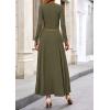 imagePRETTYGARDEN Womens Spring 2 Piece Outfits Dressy Casual Ribbed Knit Long Sleeve Crop Tops Maxi Flowy Skirts Matching SetsArmy Green
