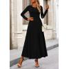 imagePRETTYGARDEN Womens Spring 2 Piece Outfits Dressy Casual Ribbed Knit Long Sleeve Crop Tops Maxi Flowy Skirts Matching SetsBlack