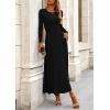 imagePRETTYGARDEN Womens Spring 2 Piece Outfits Dressy Casual Ribbed Knit Long Sleeve Crop Tops Maxi Flowy Skirts Matching SetsBlack