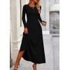 imagePRETTYGARDEN Womens Spring 2 Piece Outfits Dressy Casual Ribbed Knit Long Sleeve Crop Tops Maxi Flowy Skirts Matching SetsBlack