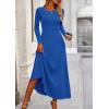 imagePRETTYGARDEN Womens Spring 2 Piece Outfits Dressy Casual Ribbed Knit Long Sleeve Crop Tops Maxi Flowy Skirts Matching SetsBlue