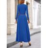 imagePRETTYGARDEN Womens Spring 2 Piece Outfits Dressy Casual Ribbed Knit Long Sleeve Crop Tops Maxi Flowy Skirts Matching SetsBlue