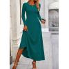 imagePRETTYGARDEN Womens Spring 2 Piece Outfits Dressy Casual Ribbed Knit Long Sleeve Crop Tops Maxi Flowy Skirts Matching SetsBlue Green