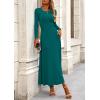 imagePRETTYGARDEN Womens Spring 2 Piece Outfits Dressy Casual Ribbed Knit Long Sleeve Crop Tops Maxi Flowy Skirts Matching SetsBlue Green