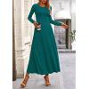 imagePRETTYGARDEN Womens Spring 2 Piece Outfits Dressy Casual Ribbed Knit Long Sleeve Crop Tops Maxi Flowy Skirts Matching SetsBlue Green