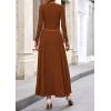 imagePRETTYGARDEN Womens Spring 2 Piece Outfits Dressy Casual Ribbed Knit Long Sleeve Crop Tops Maxi Flowy Skirts Matching SetsBrown