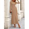 imagePRETTYGARDEN Womens Spring 2 Piece Outfits Dressy Casual Ribbed Knit Long Sleeve Crop Tops Maxi Flowy Skirts Matching SetsCamel