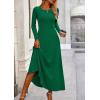 imagePRETTYGARDEN Womens Spring 2 Piece Outfits Dressy Casual Ribbed Knit Long Sleeve Crop Tops Maxi Flowy Skirts Matching SetsGreen