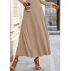 imagePRETTYGARDEN Womens Spring 2 Piece Outfits Dressy Casual Ribbed Knit Long Sleeve Crop Tops Maxi Flowy Skirts Matching SetsKhaki