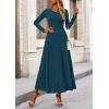 imagePRETTYGARDEN Womens Spring 2 Piece Outfits Dressy Casual Ribbed Knit Long Sleeve Crop Tops Maxi Flowy Skirts Matching SetsLake Blue