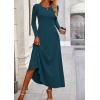 imagePRETTYGARDEN Womens Spring 2 Piece Outfits Dressy Casual Ribbed Knit Long Sleeve Crop Tops Maxi Flowy Skirts Matching SetsLake Blue