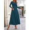 imagePRETTYGARDEN Womens Spring 2 Piece Outfits Dressy Casual Ribbed Knit Long Sleeve Crop Tops Maxi Flowy Skirts Matching SetsLake Blue