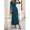 imagePRETTYGARDEN Womens Spring 2 Piece Outfits Dressy Casual Ribbed Knit Long Sleeve Crop Tops Maxi Flowy Skirts Matching SetsLake Blue