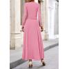 imagePRETTYGARDEN Womens Spring 2 Piece Outfits Dressy Casual Ribbed Knit Long Sleeve Crop Tops Maxi Flowy Skirts Matching SetsPink