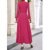 imagePRETTYGARDEN Womens Spring 2 Piece Outfits Dressy Casual Ribbed Knit Long Sleeve Crop Tops Maxi Flowy Skirts Matching SetsRose Red