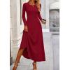 imagePRETTYGARDEN Womens Spring 2 Piece Outfits Dressy Casual Ribbed Knit Long Sleeve Crop Tops Maxi Flowy Skirts Matching SetsWine Red