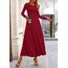 imagePRETTYGARDEN Womens Spring 2 Piece Outfits Dressy Casual Ribbed Knit Long Sleeve Crop Tops Maxi Flowy Skirts Matching SetsWine Red