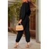 imagePRETTYGARDEN Womens Spring Fall Jumpsuits Casual Dressy Long Pants Romper Long Sleeve V Neck Belt Pockets One Piece OutfitsBlack