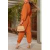 imagePRETTYGARDEN Womens Spring Fall Jumpsuits Casual Dressy Long Pants Romper Long Sleeve V Neck Belt Pockets One Piece OutfitsBrown Yellow