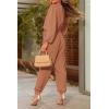 imagePRETTYGARDEN Womens Spring Fall Jumpsuits Casual Dressy Long Pants Romper Long Sleeve V Neck Belt Pockets One Piece OutfitsCamel