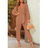 imagePRETTYGARDEN Womens Spring Fall Jumpsuits Casual Dressy Long Pants Romper Long Sleeve V Neck Belt Pockets One Piece OutfitsCamel