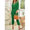 imagePRETTYGARDEN Womens Spring Fall Jumpsuits Casual Dressy Long Pants Romper Long Sleeve V Neck Belt Pockets One Piece OutfitsGreen