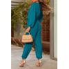 imagePRETTYGARDEN Womens Spring Fall Jumpsuits Casual Dressy Long Pants Romper Long Sleeve V Neck Belt Pockets One Piece OutfitsLake Blue