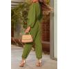 imagePRETTYGARDEN Womens Spring Fall Jumpsuits Casual Dressy Long Pants Romper Long Sleeve V Neck Belt Pockets One Piece OutfitsOlive Green