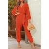 imagePRETTYGARDEN Womens Spring Fall Jumpsuits Casual Dressy Long Pants Romper Long Sleeve V Neck Belt Pockets One Piece OutfitsOrange