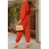imagePRETTYGARDEN Womens Spring Fall Jumpsuits Casual Dressy Long Pants Romper Long Sleeve V Neck Belt Pockets One Piece OutfitsOrange