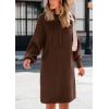 imagePRETTYGARDEN Womens Sweater Dress Fall Winter Casual Long Sleeve Pullover Chunky Knit Loose Oversized Hoodie Tunic SweatersBrown