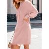 imagePRETTYGARDEN Womens Sweater Dress Fall Winter Casual Long Sleeve Pullover Chunky Knit Loose Oversized Hoodie Tunic SweatersPink